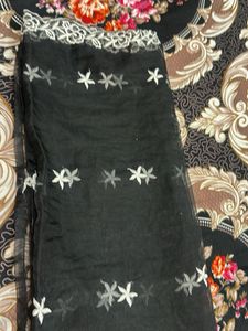 Elegant Black Embroidered Dupatta