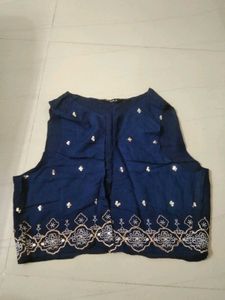 Stylish Navy Blue Embroidered Kurta