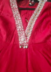 Beautiful redish pink sharara set