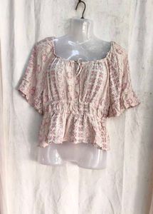 Boho Smocked Cropped Top