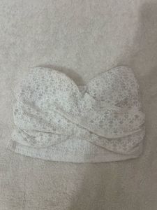 Floral White Bandeau Top