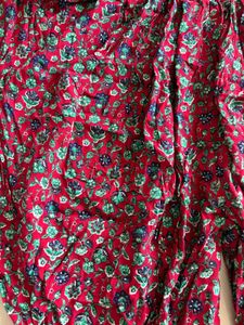 Red Floral Print Dhoti Pants