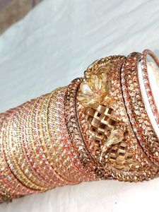 Stunning Rose Gold Embellished Bangles