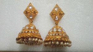 Exquisite Gold Jhumka Earrings