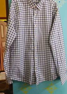 Men's Blue Checkered Long Sleeve Shirt