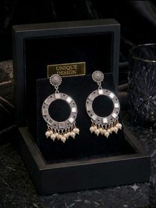 Boho Hoop Earrings with Pearls