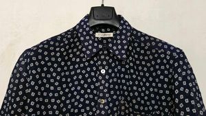 Men's Short Sleeve Printed Transparent Shirt