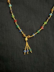Beaded Gold Chain Necklace