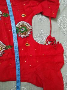 Red Embroidered Blouse