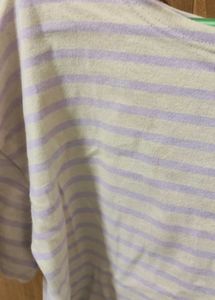 Lavender Striped Casual Top