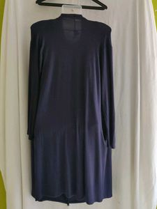 Stylish Draped Navy Blue Dress
