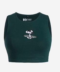 Cute Snoopy Graphic Crop Top perfect gym wear