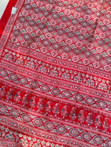 Red Embroidered Saree MIRROR MODAL