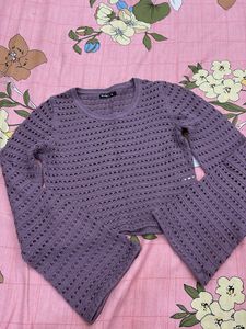 Stylish Purple Crocheted Top