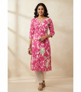 Designer Pink Printed Kurta