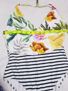 Floral &amp; Striped One-Piece Swimsuit