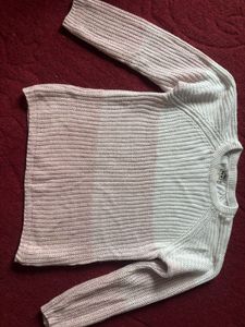 Cozy Two-Tone Knit Sweater
