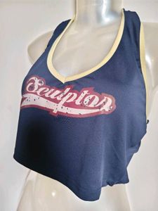 🔥MEGA SALE🔥Navy Blue Halter Neck Crop Top