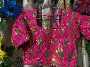 Pink Sequin Embellished Blouse