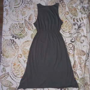 Grey V-neck High Waist Mini Dress