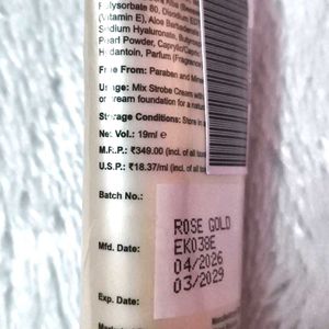 Recode Rose Gold Strobe Cream- 19 ML with Hyaluron