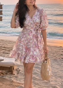 Bohemian Paisley Print Wrap Dress