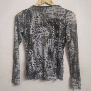 Designer Top With Attached Sweater On Front