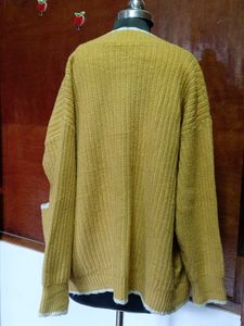 open yellow cardigan
