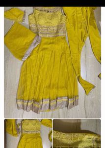 Yellow Sequinned Lehenga Choli Set