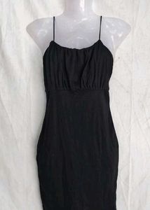 Chic Black Spaghetti Strap Mini Dress