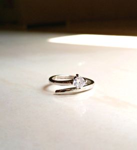 Silver Crossover Adjustable Open Ring 💙