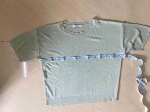 Sage Green Knit T-Shirt .( size - M)