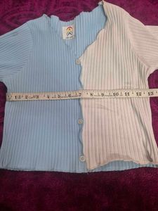 Colorblock V-Neck Cropped Cardigan