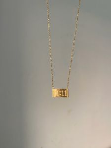 11:11 Engraved Gold Necklace