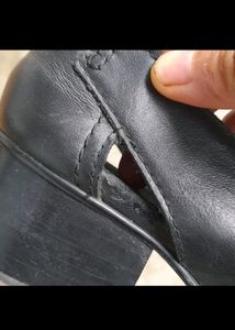 Black Pure Leather Shoes Sz 37-38