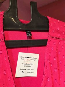 Vibrant Pink Swiss Dot Dress