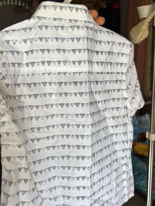Cute Boys White Shirt with Pattern