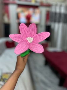 Handmade Crochet Pink Flower