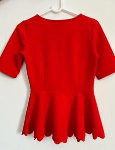 Vibrant Red Fit &amp; Flare Dress