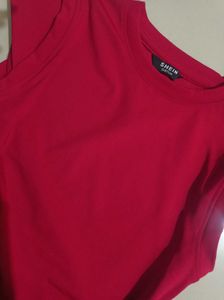 Red Basic Premium Cap sleeve Top