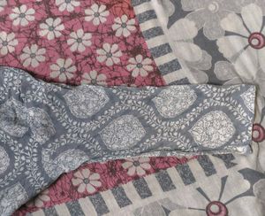 🌷 Grey &amp; White Printed Kurta Set 🌷