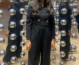 Chic Black Jumpsuit with Blazer Style Top