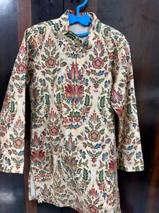 kids boys  Floral Print Embroidered Kurta