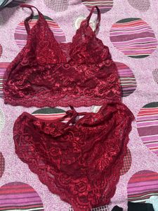 Lace Bralette and Panty Set