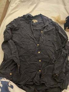 MK brand Chic Dark Grey Button-Up Shirt