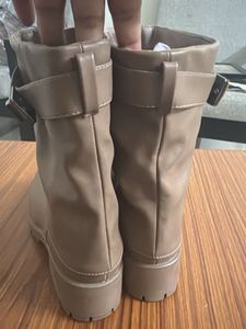 Chic Taupe Buckled Ankle Boots