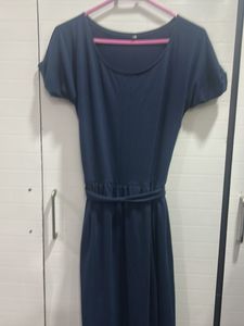 Navy Blue Casual Midi Dress