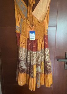 Bohemian Patchwork Halter Dress