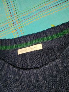 Navy Blue Cable Knit Sweater