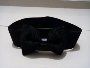 Black bow belt